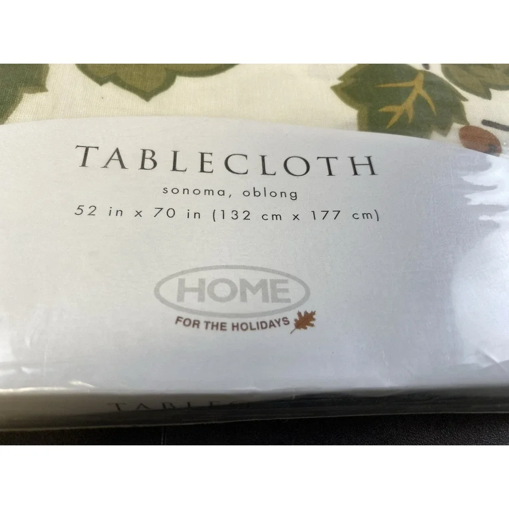 VTG Home for the Holidays Casual Harvest Oblong Tablecloth 52 x 70 New